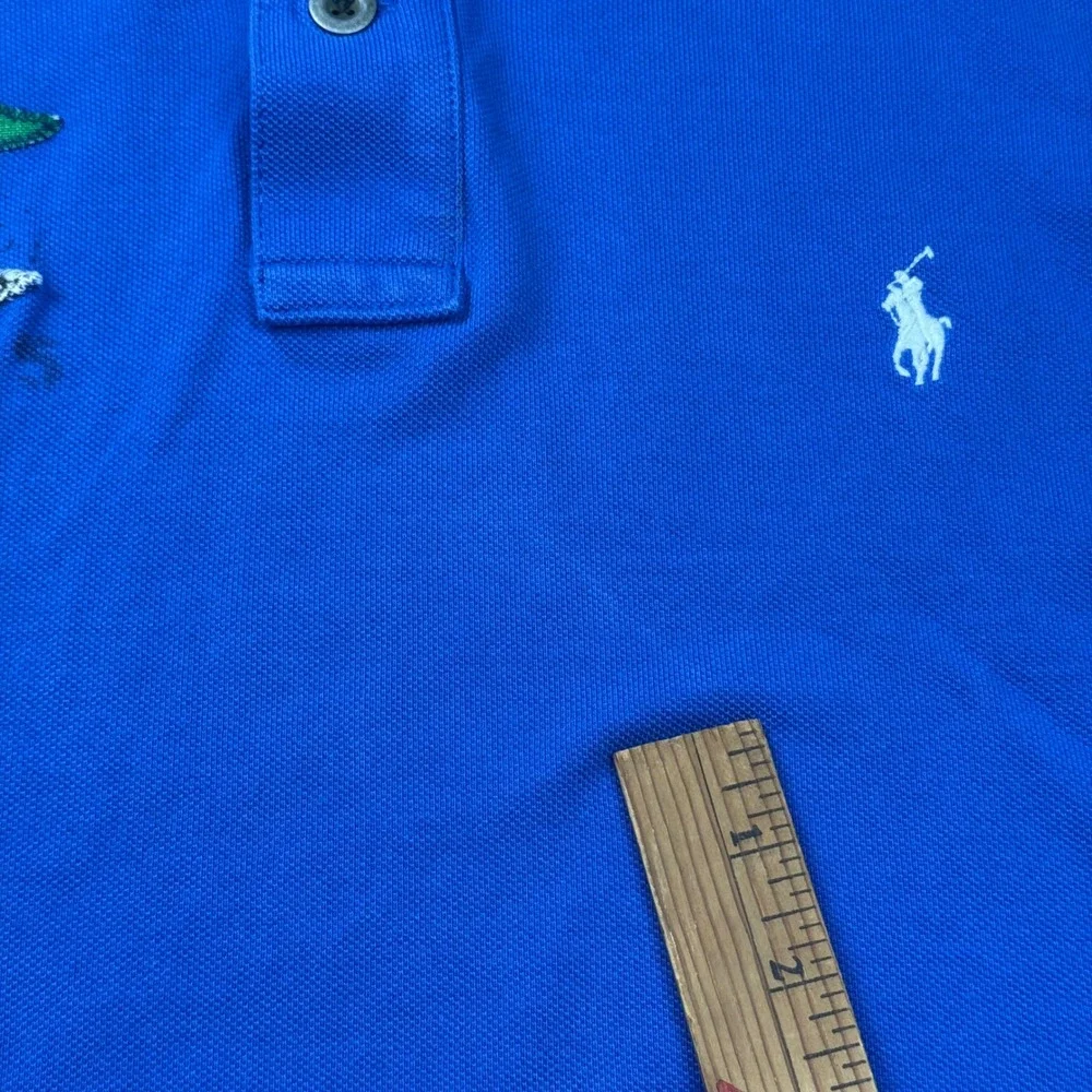 Polo Ralph Lauren Mens XL Blue Yacht Club 1st Class Nautical Flag Polo Shirt